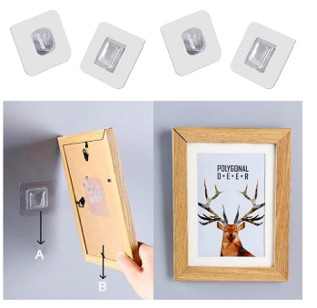 [Free Delivery] Double Sided Adhesive Wall Hooks - Transparent - waterproof sticker Hooks/Heavy Duty Wall Hooks,Sticky Wall Hangers Self Adhesive Hooks/Ultra Strong Waterproof