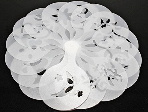 Pack Of 32 Coffee Decorating Stencils, Create Professional Designs