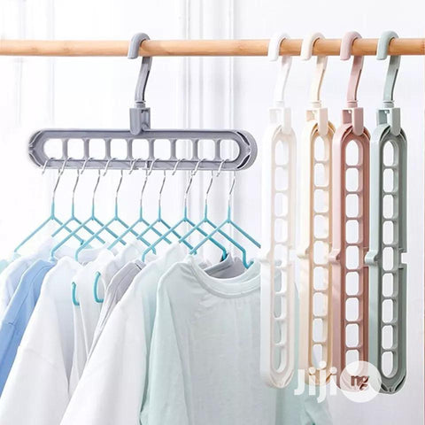 (Pack of 6) Adjustable Multipurpose Plastic Hangers